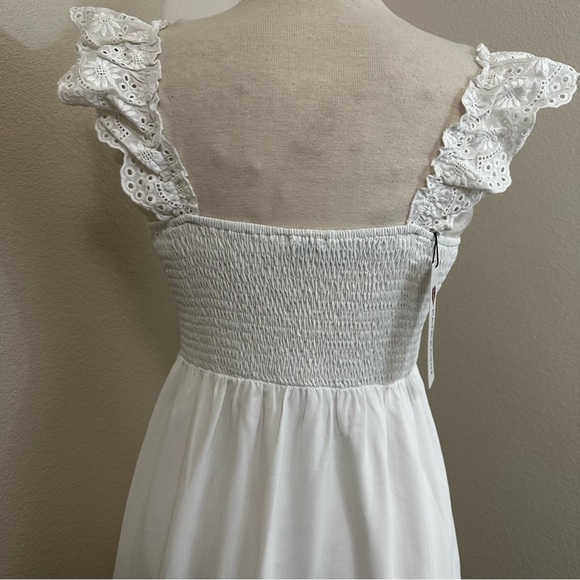 Kate Kasin Babydoll Mini Dress Smocked Sz Medium - Picture 8 of 13